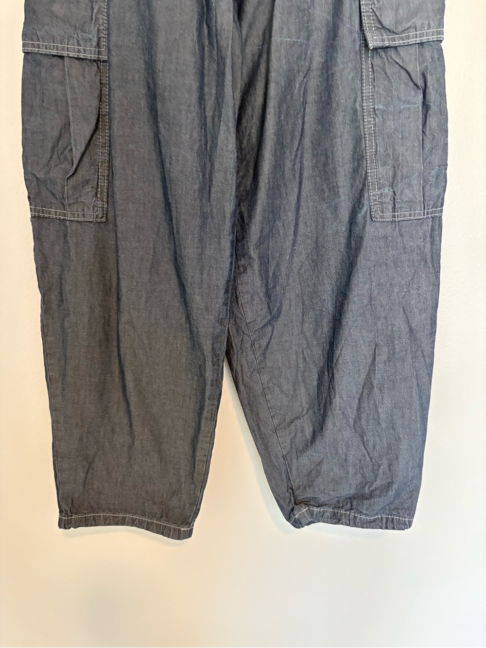 Anthropologie Pilcro Denim Bungee 90s Parachute High Rise Pants Boho Chambray XS - Picture 5 of 10